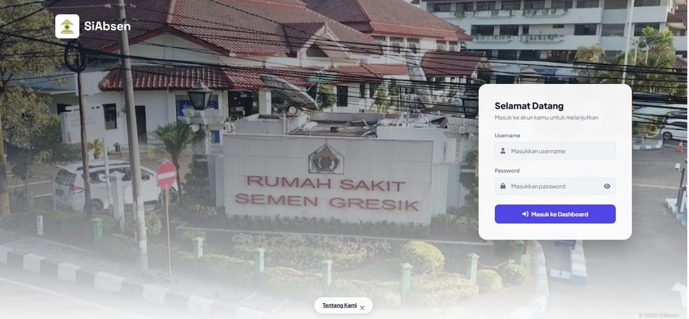 Halaman login SiAbsen